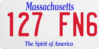MA license plate 127FN6