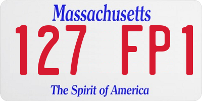 MA license plate 127FP1