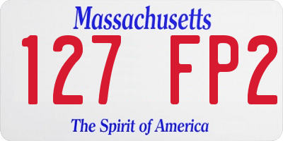 MA license plate 127FP2