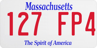 MA license plate 127FP4