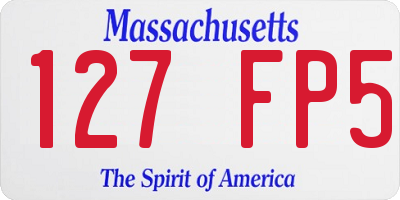 MA license plate 127FP5