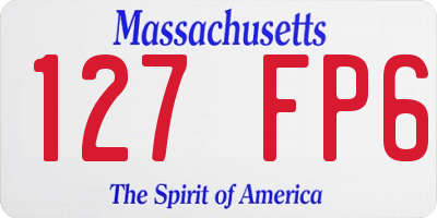 MA license plate 127FP6