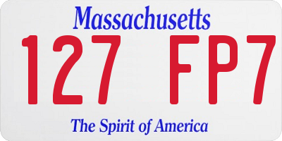 MA license plate 127FP7