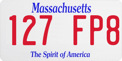 MA license plate 127FP8