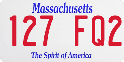 MA license plate 127FQ2