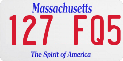 MA license plate 127FQ5