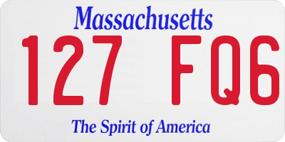 MA license plate 127FQ6