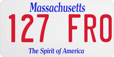 MA license plate 127FR0