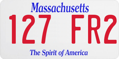 MA license plate 127FR2