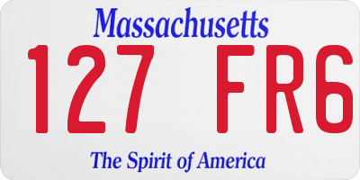 MA license plate 127FR6