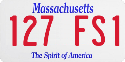 MA license plate 127FS1