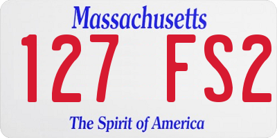 MA license plate 127FS2