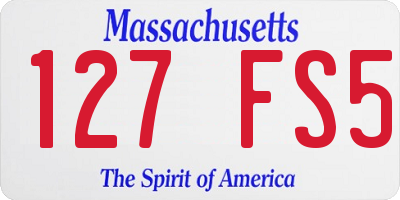 MA license plate 127FS5
