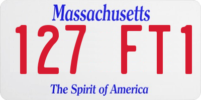 MA license plate 127FT1