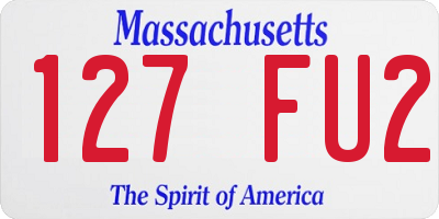 MA license plate 127FU2