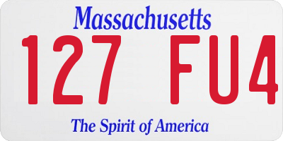 MA license plate 127FU4