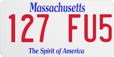 MA license plate 127FU5