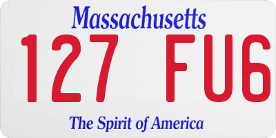 MA license plate 127FU6