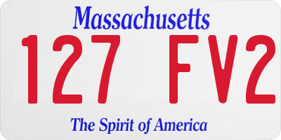 MA license plate 127FV2