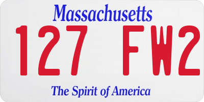 MA license plate 127FW2