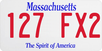 MA license plate 127FX2