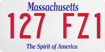MA license plate 127FZ1