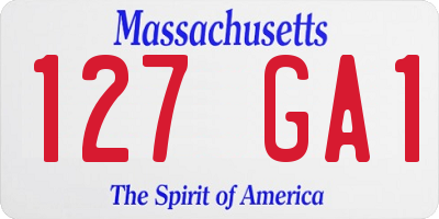 MA license plate 127GA1