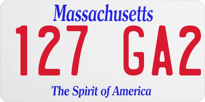 MA license plate 127GA2