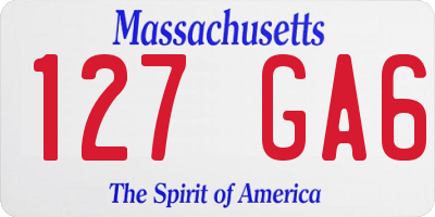 MA license plate 127GA6
