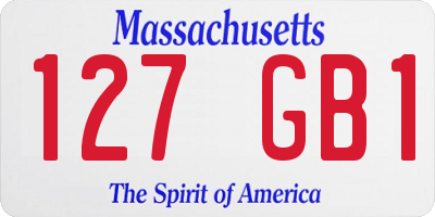 MA license plate 127GB1