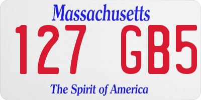 MA license plate 127GB5