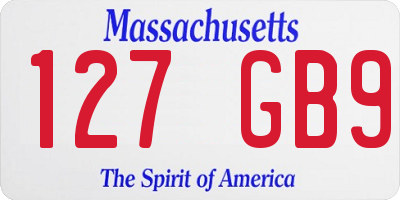 MA license plate 127GB9