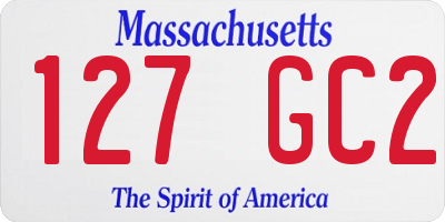MA license plate 127GC2