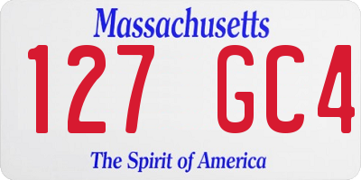 MA license plate 127GC4