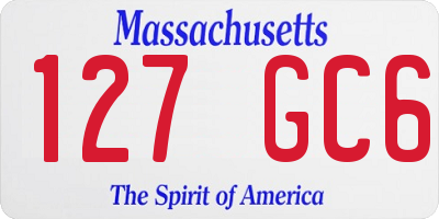 MA license plate 127GC6