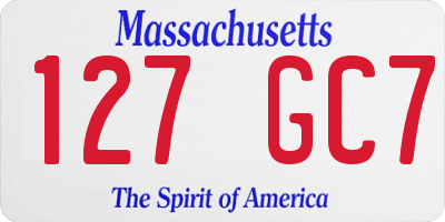 MA license plate 127GC7
