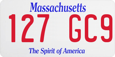 MA license plate 127GC9