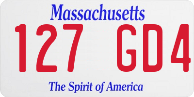 MA license plate 127GD4