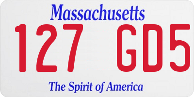 MA license plate 127GD5