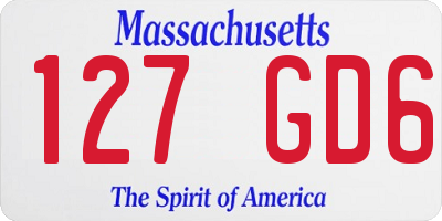 MA license plate 127GD6