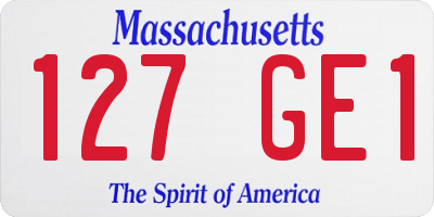 MA license plate 127GE1