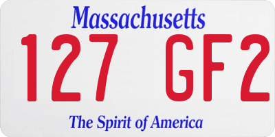 MA license plate 127GF2