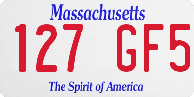MA license plate 127GF5