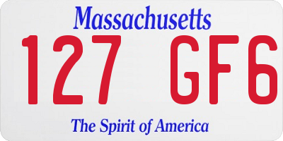 MA license plate 127GF6