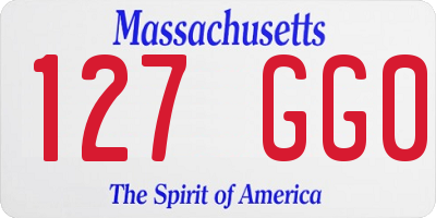 MA license plate 127GG0