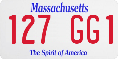 MA license plate 127GG1