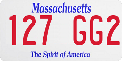 MA license plate 127GG2