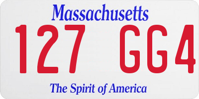 MA license plate 127GG4