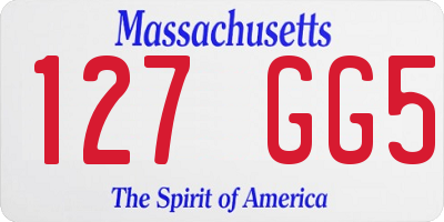 MA license plate 127GG5