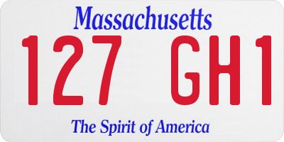 MA license plate 127GH1